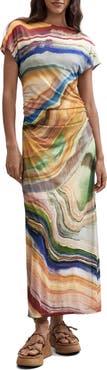 Desigual Ruched Cap Sleeve Dress