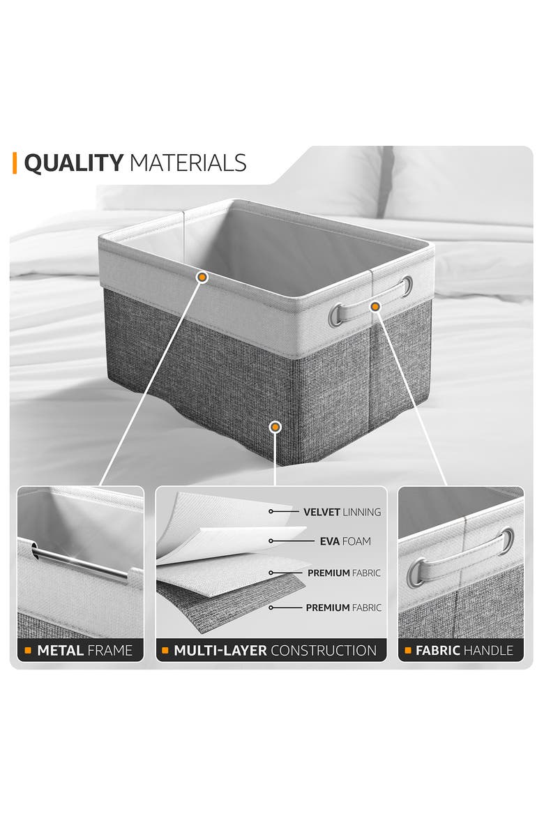 3-Pack Storage Basket Bin Set, Alternate, color, GRAY/WHITE
