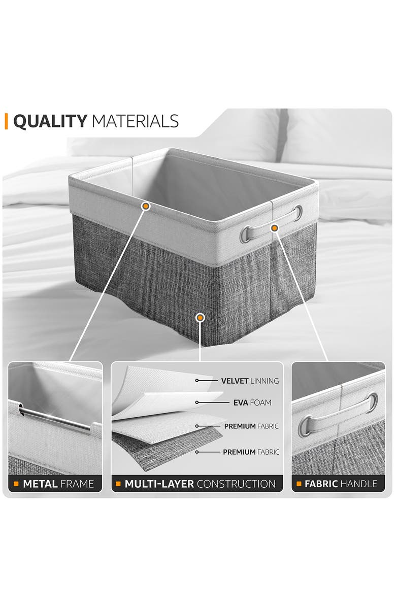 SORBUS 3-Pack Storage Basket Bin Set, Alternate, color, Gray/ White