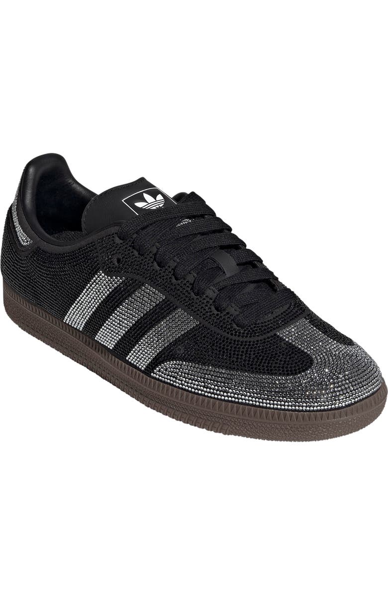 adidas Samba OG Crystal Embellished Sneaker, Main, color, Black/ Black/ White