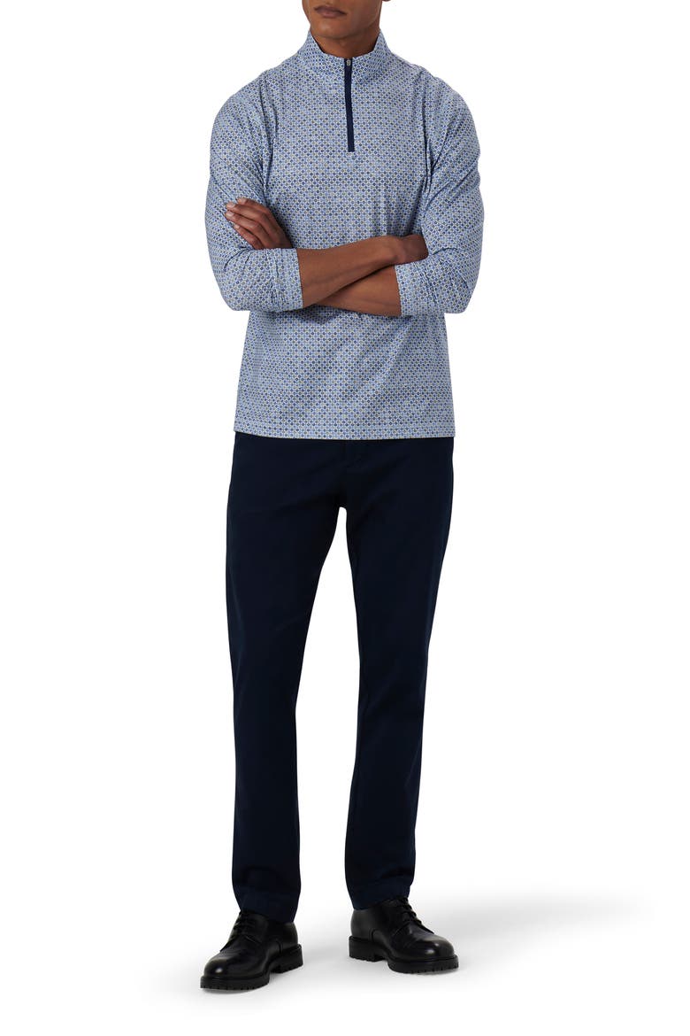 OoohCotton® Print Quarter Zip Pullover, Alternate, color, AIR BLUE
