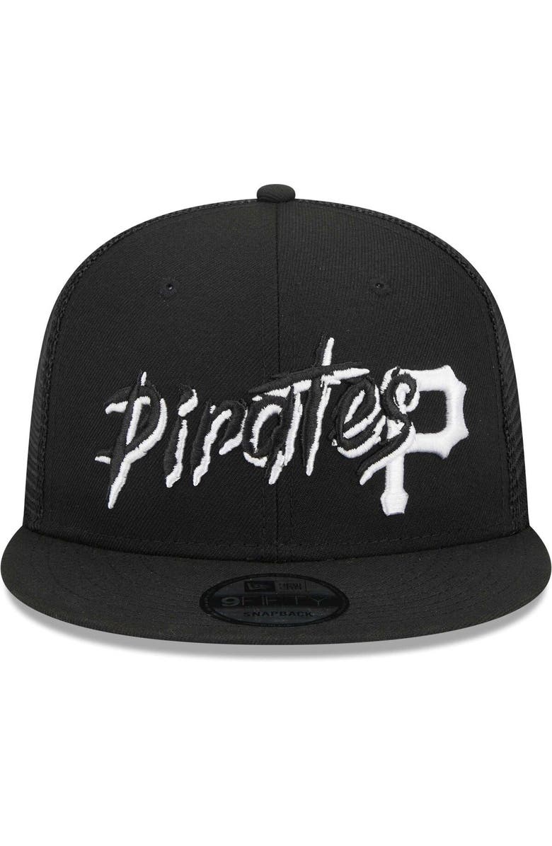 New Era Men's New Era Black Pittsburgh Pirates Street Trucker 9FIFTY Snapback Hat, Alternate, color, Black