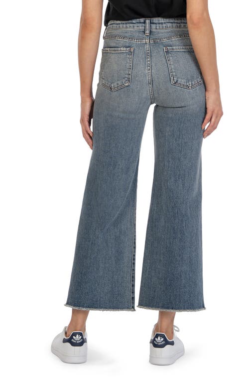 Shop Kut From The Kloth Meg Fab Ab Raw Hem High Waist Ankle Wide Leg Jeans