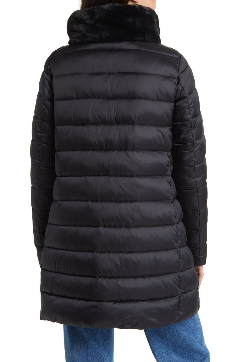 Save The Duck Dalea Faux Fur Collar Puffer Long Jacket, Alternate, color,