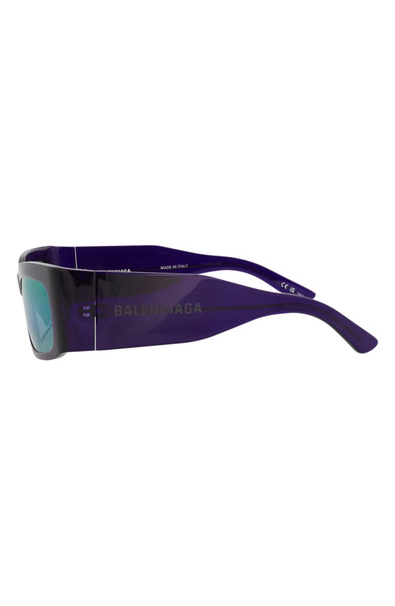 Balenciaga 56mm Rectangular Sunglasses, Alternate, color, Violet Violet Violet