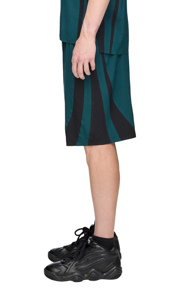 Mesh Panel Woven Shorts, Alternate, color, GREEN