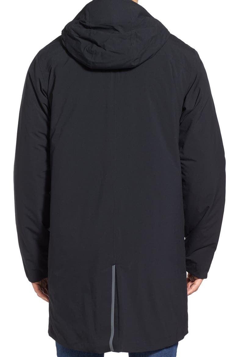 Cole Haan + Mountain Hardwear 'ZeroGrand' Waterproof & Insulated Hooded Trench Coat, Alternate, color, BLACK/ BLACK