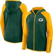 FANATICS Women's Fanatics Green/Gold Green Bay Packers Redzone End Around Pass Raglan Full-Zip Hoodie