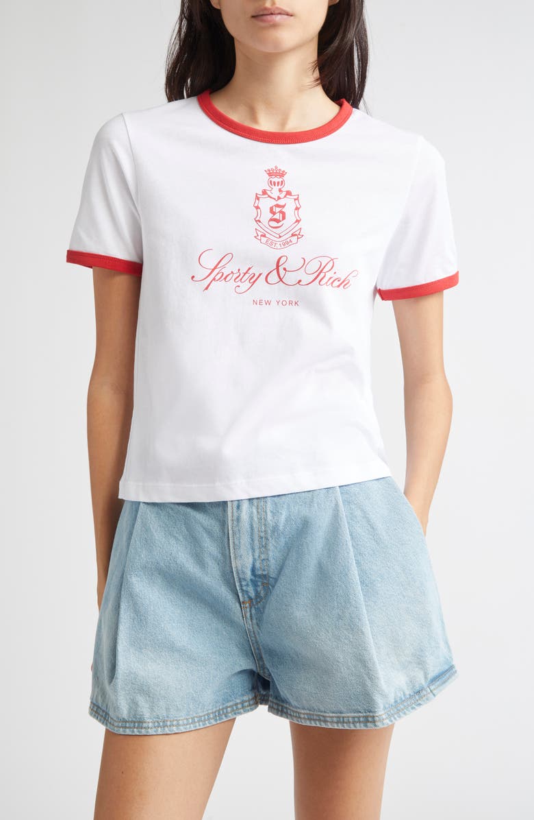 Sporty & Rich Vendome Graphic Ringer T-Shirt, Main, color,