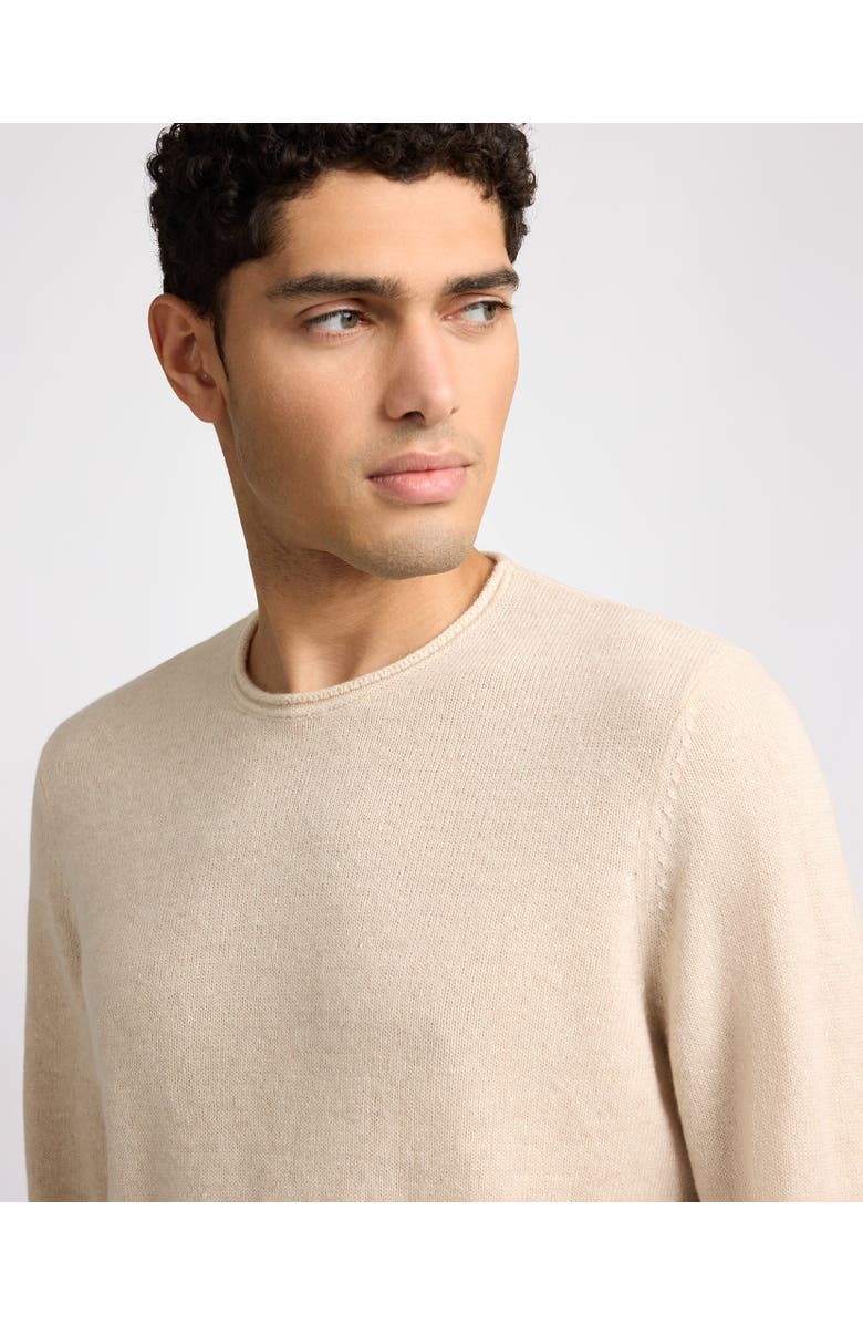 Onia Linen Cashmere Rollneck Sweater, Alternate, color, Natural Melange