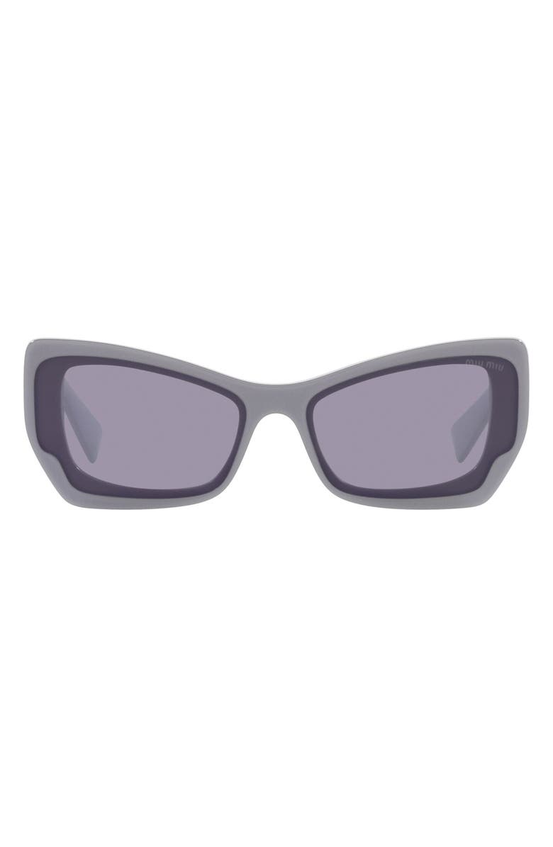 Miu Miu 60mm Irregular Sunglasses, Main, color, Light Blue / Grey
