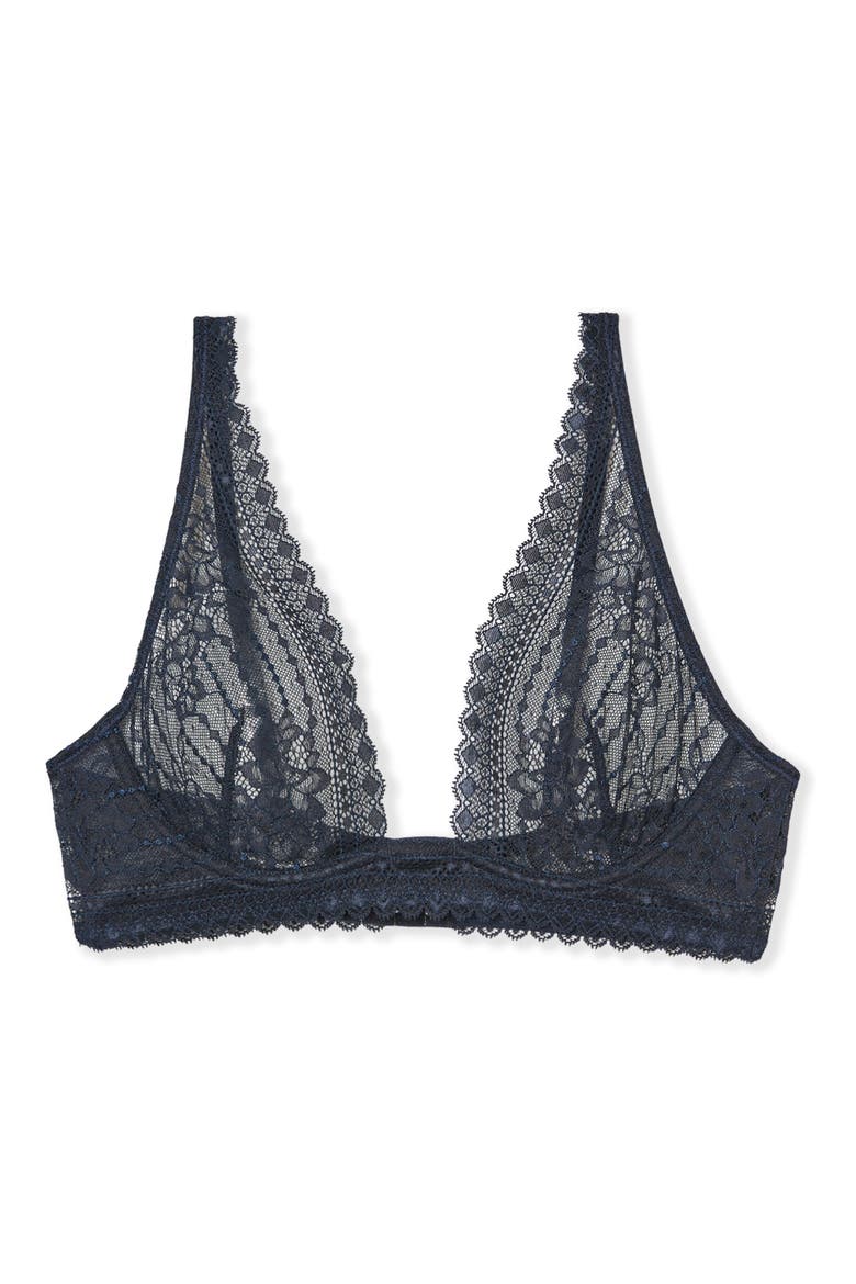 Panama Sheer Lace Contour Bra, Alternate, color, NAVY