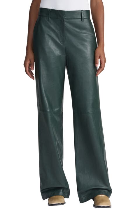 Sullivan Wide Leg Lambskin Leather Pants