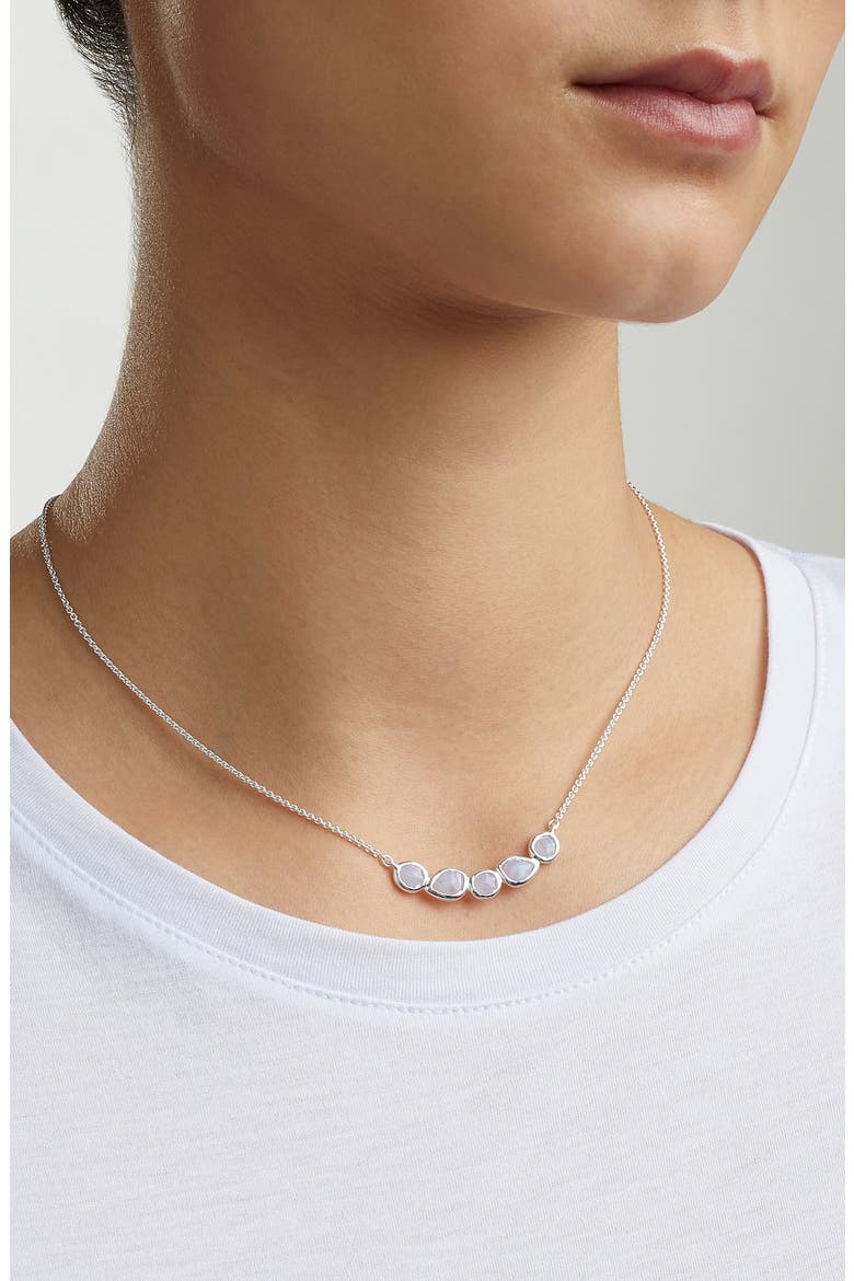 Siren Mini Nugget Cluster Necklace, Alternate, color, SILVER/ BLUE LACE AGATE