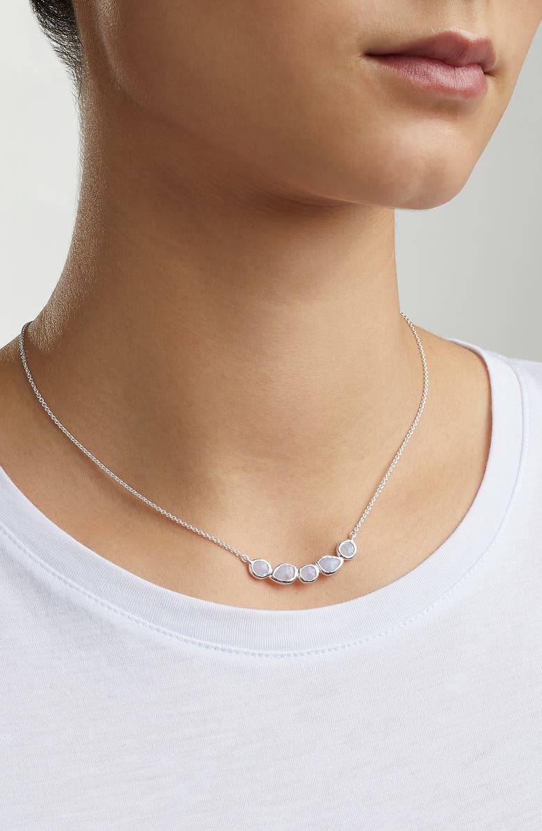 Monica Vinader Siren Mini Nugget Cluster Necklace, Alternate, color, Silver/ Blue Lace Agate