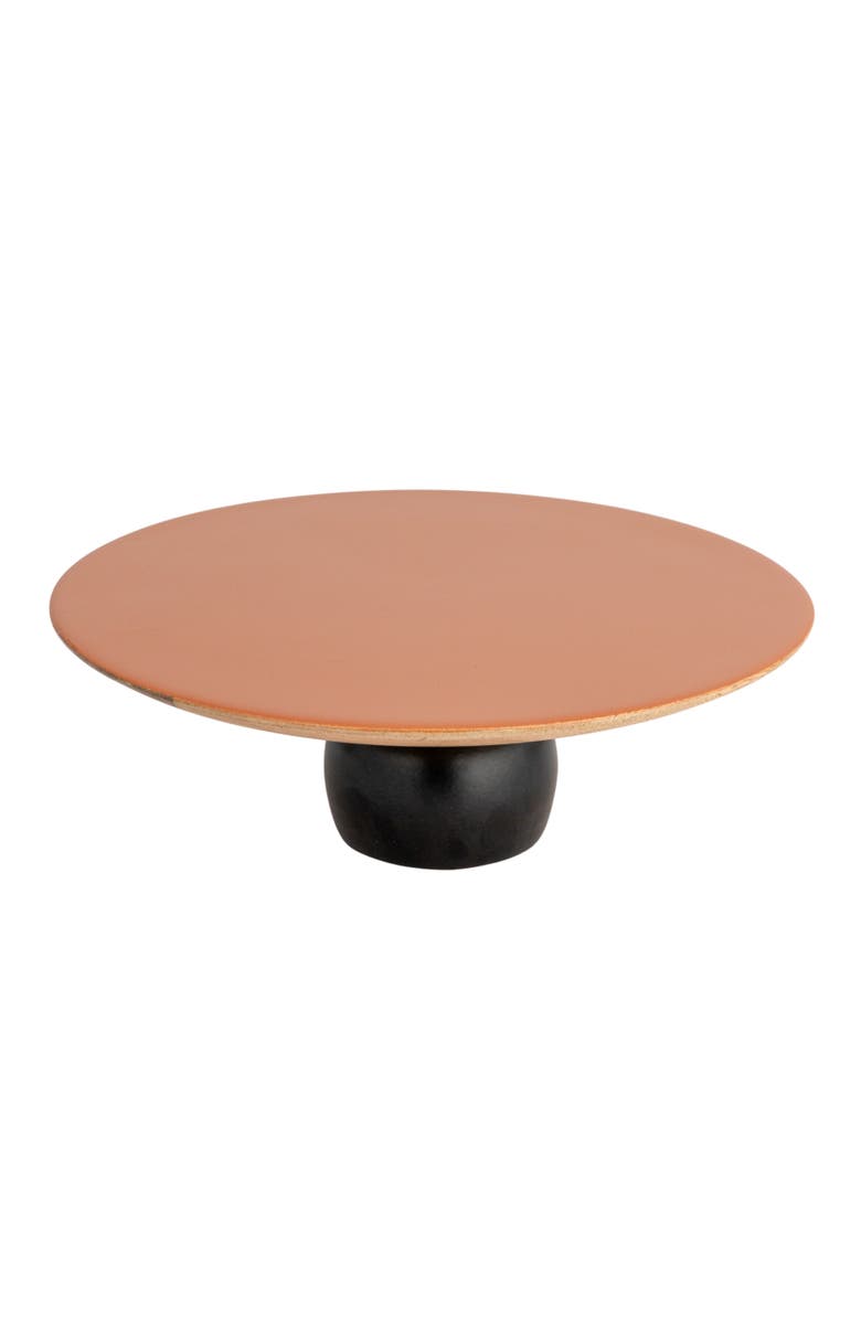 Storied Home Enameled Mango Wood Kitchen Pedestal, Main, color, Brown