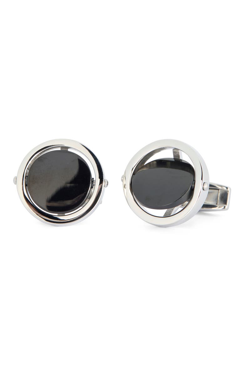 Spin Cuff Links, Main, color, BLACK