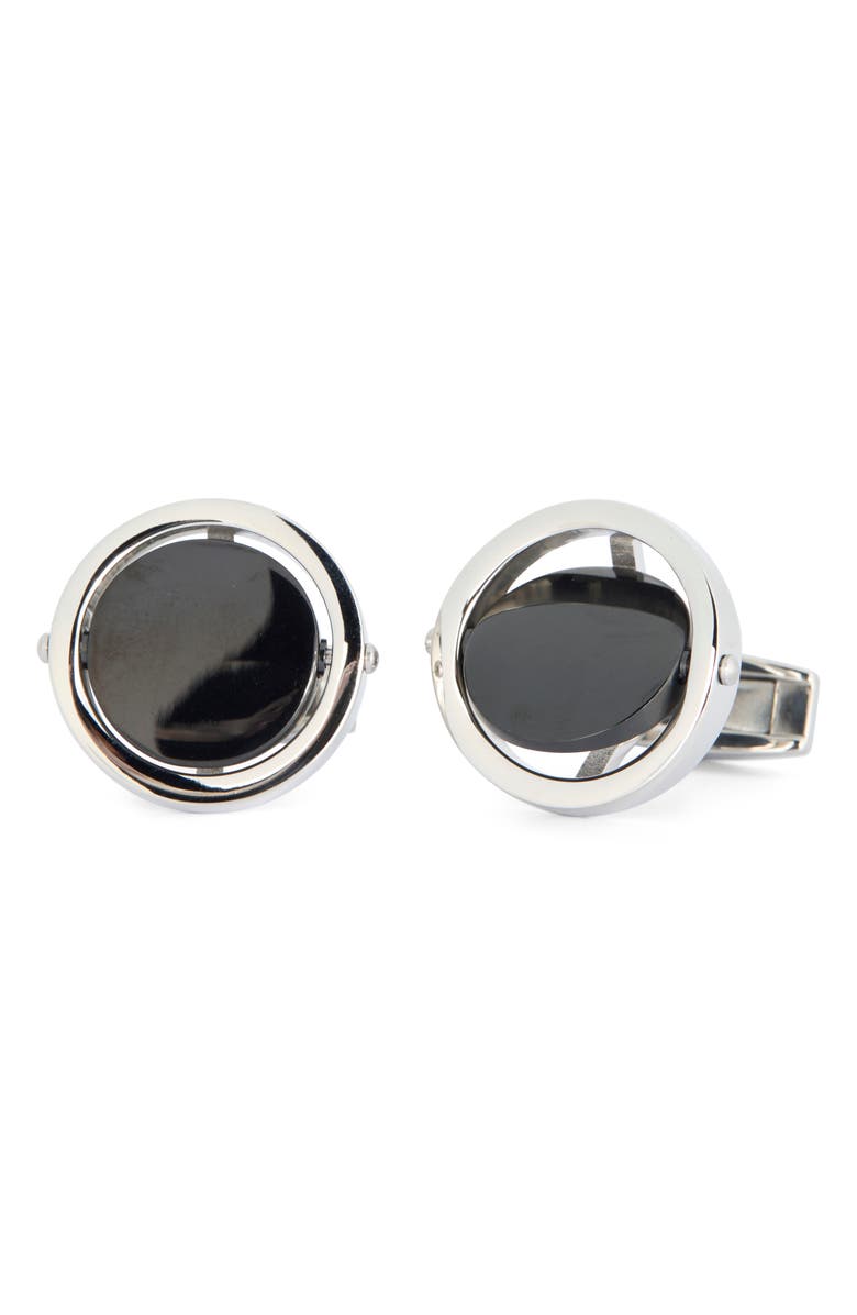 James Michael Spin Cuff Links, Main, color, Black