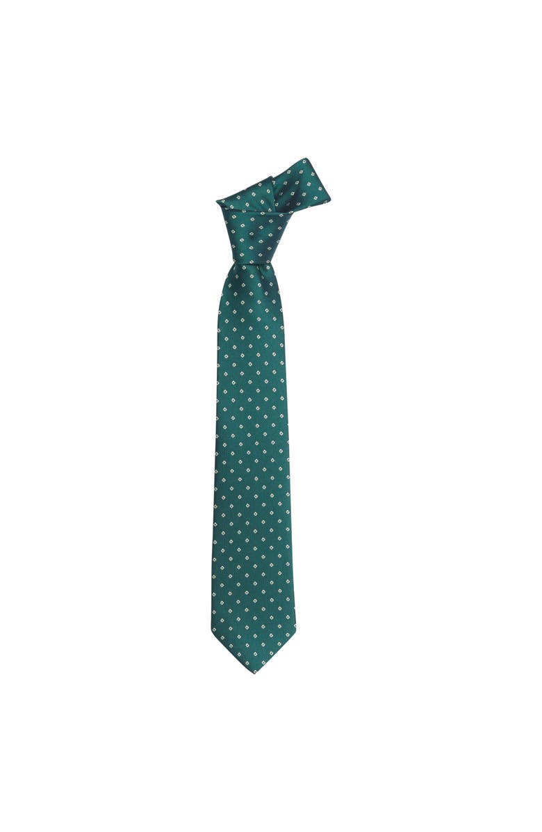 Little English Kids' Neck Tie, Main, color, Hunter Green Geo