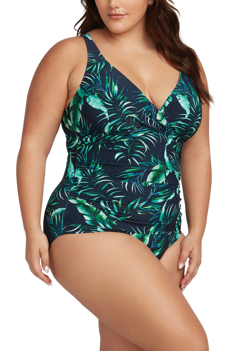Palmspiration Delacroix One-Piece Swimsuit, Alternate, color, DARK NAVY