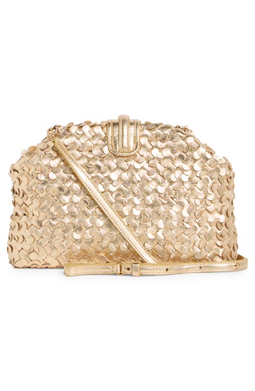 Sam Edelman Bianka Woven Leather Frame Clutch In Gold