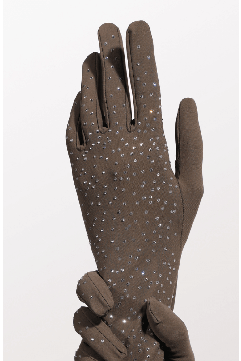Grace Glove with Handset Crystals, Alternate, color, Khaki