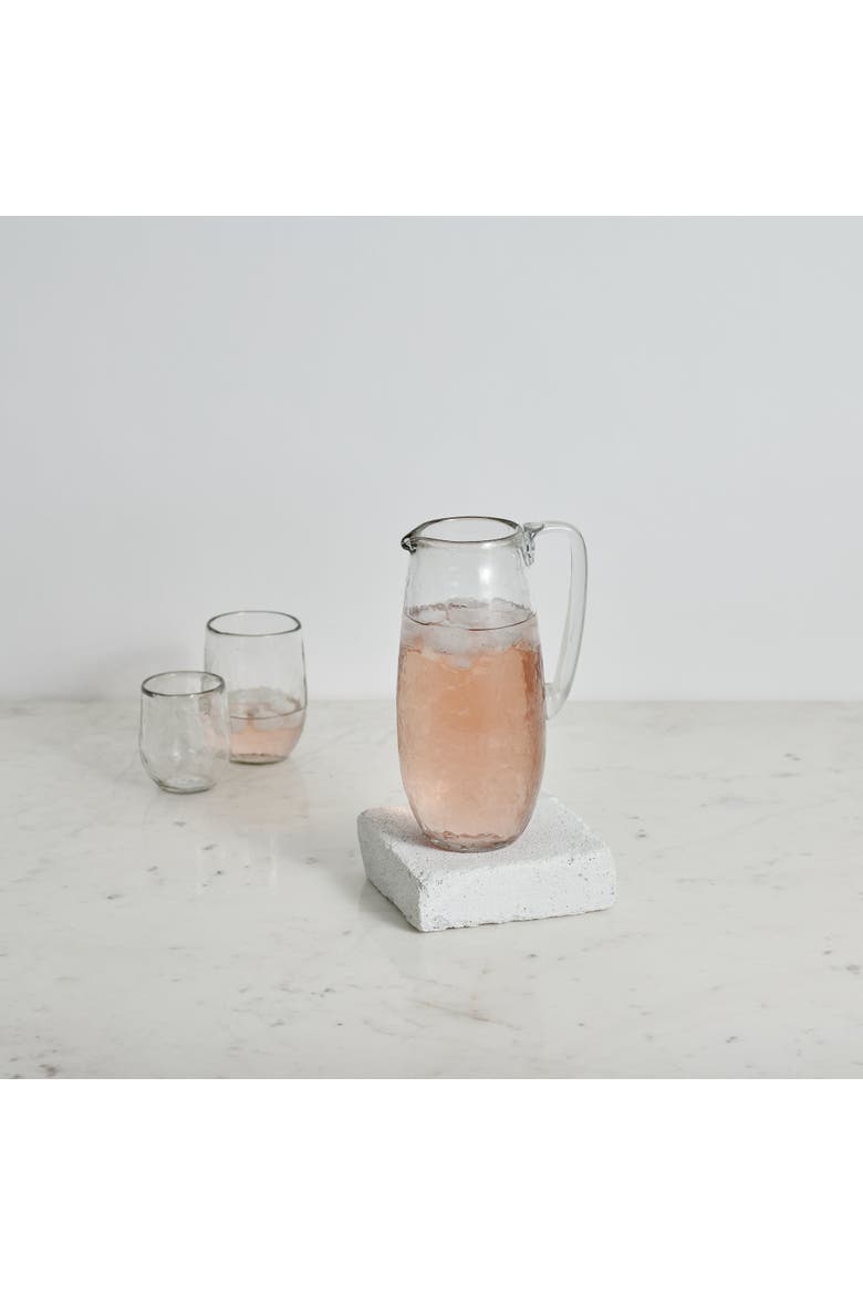 Pebbled Glass Pitcher, Main, color, Clear