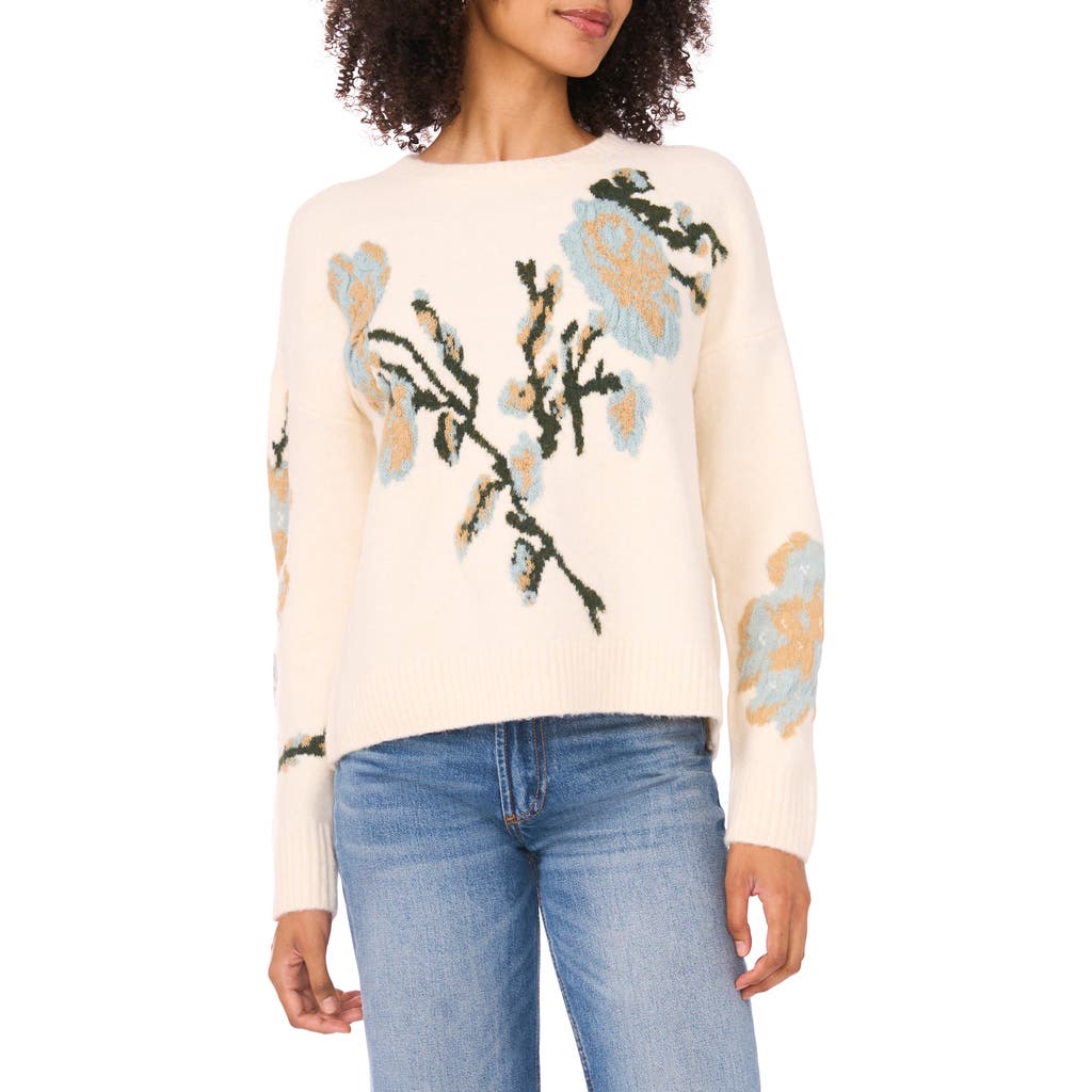 Ted Baker Flower Crewneck Sweater In Neutral