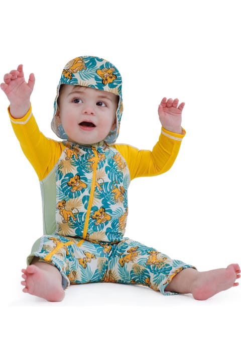 Lion King Simba 2-Piece Swimwear Sunsuit and Hat Set