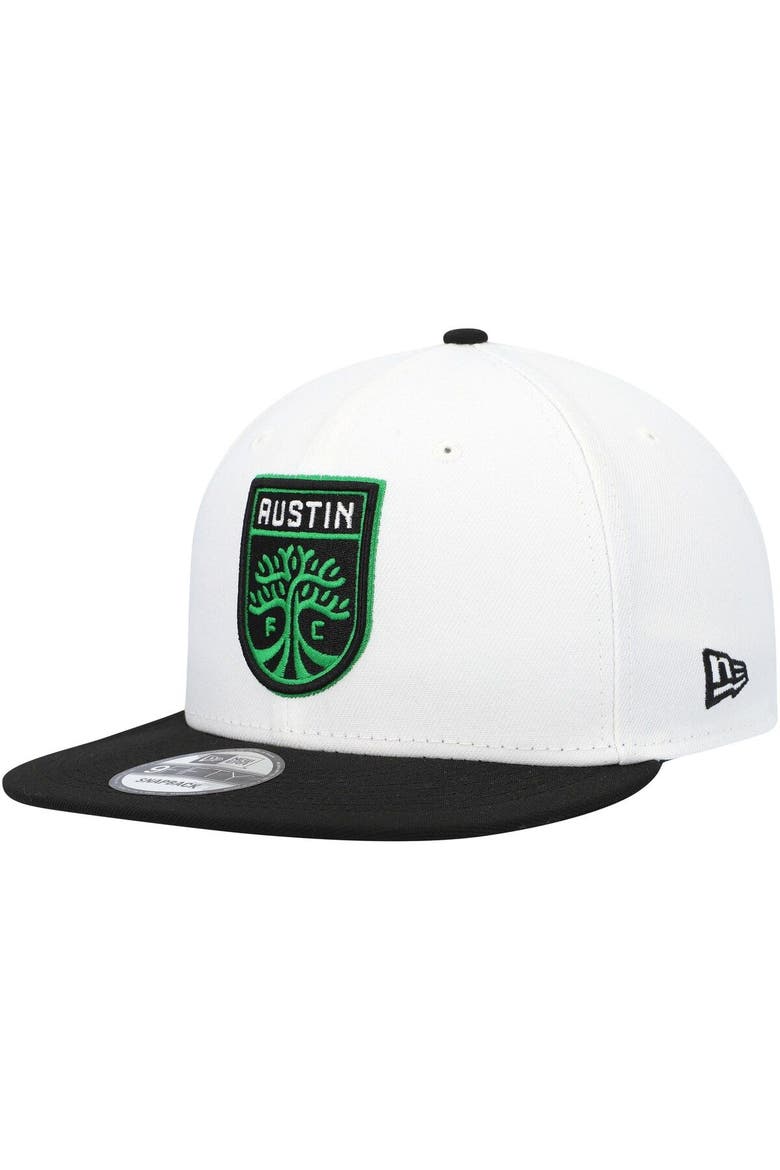 Men's New Era White/Black Austin FC Two-Tone 9FIFTY Snapback Hat, Main, color, White