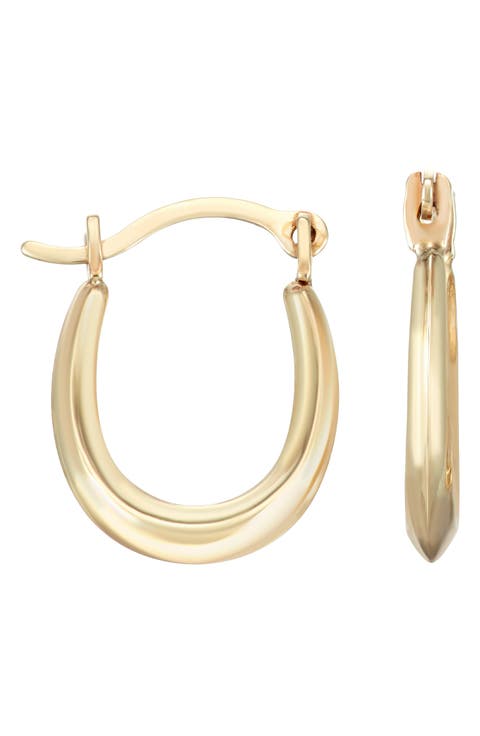 14K Gold Mini Oval Hoop Earrings