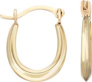 CANDELA JEWELRY 14K Gold Mini Oval Hoop Earrings