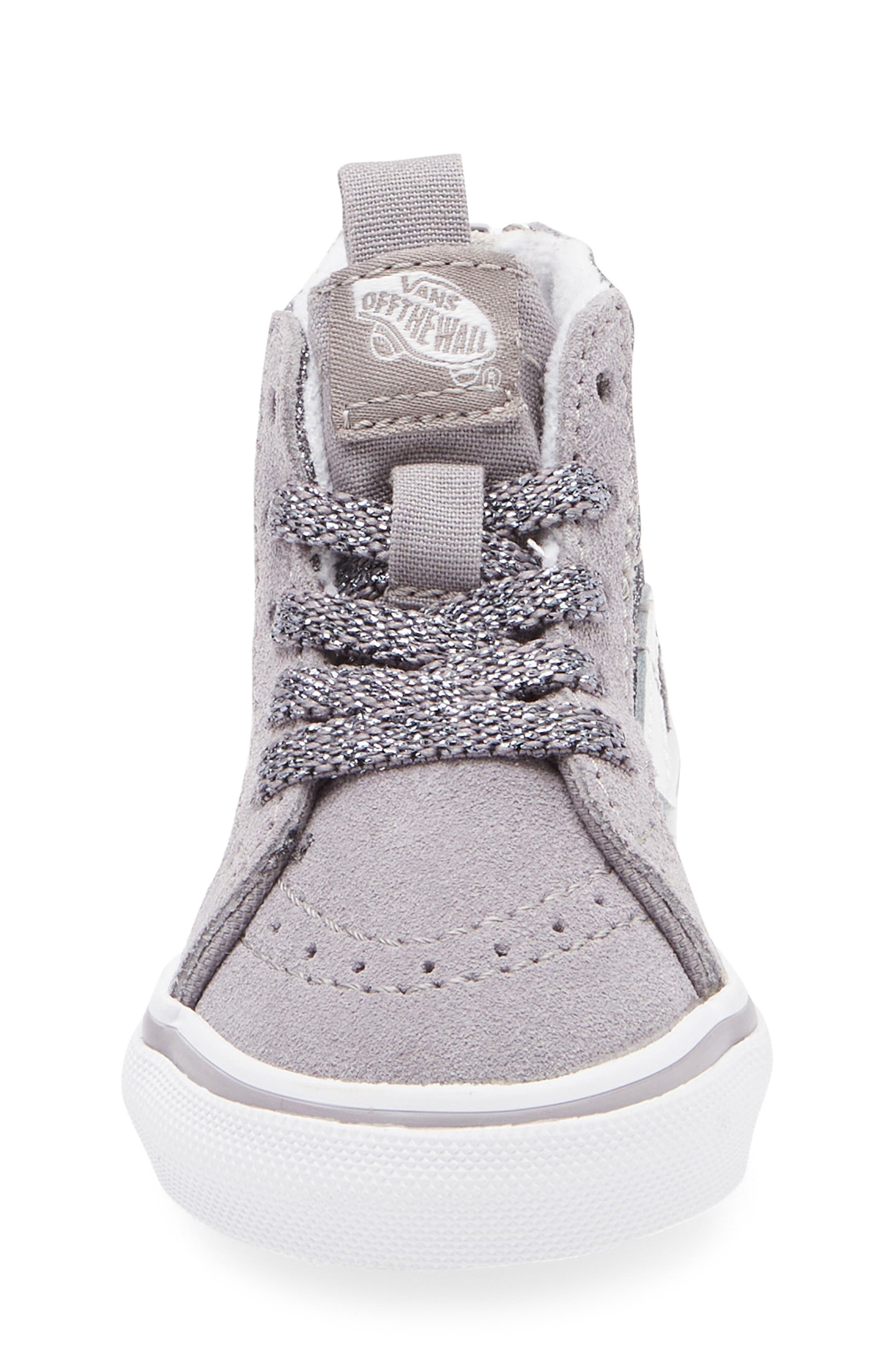 Vans Kids' Sk8-Hi Glitter Sneaker, Alternate, color, Gunmetal