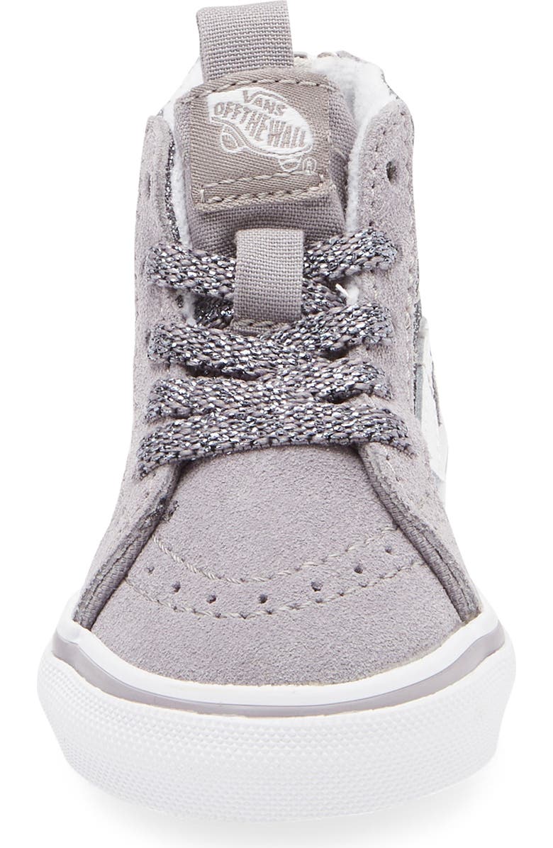 Vans Kids' Sk8-Hi Glitter Sneaker, Alternate, color, Gunmetal