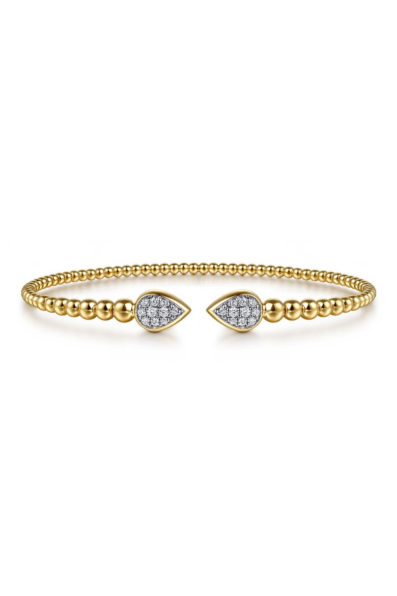 Bujukan Beaded Diamond Pavé Cuff Bracelet, Alternate, color, GOLD