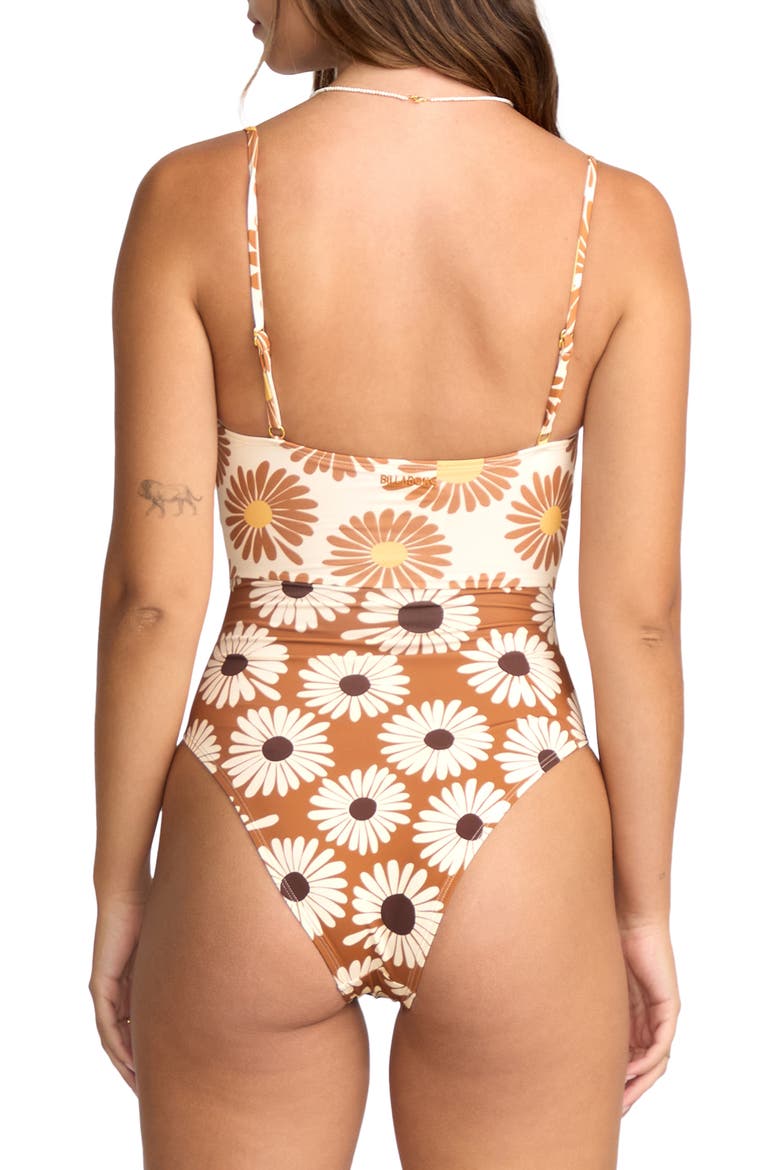 Fresh Daze Mika Cutout One-Piece Swimsuit, Alternate, color, SUNBURNT