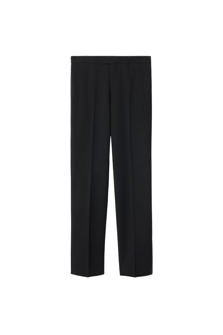 Grain de Poudre Wool Tuxedo Trousers, Alternate, color, Black