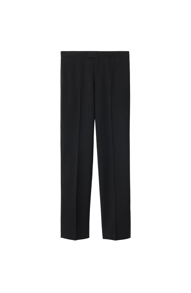 Burberry Grain de Poudre Wool Tuxedo Trousers, Alternate, color, Black