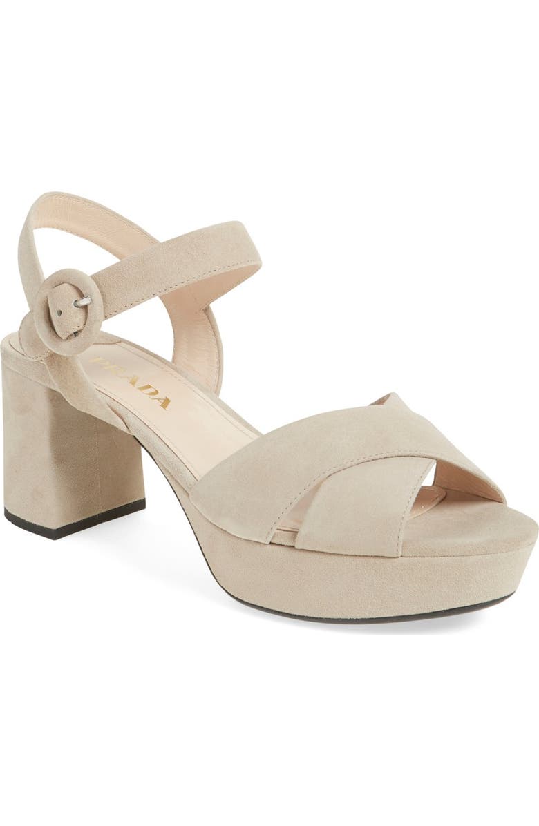 Prada Platform Sandal, Main, color,