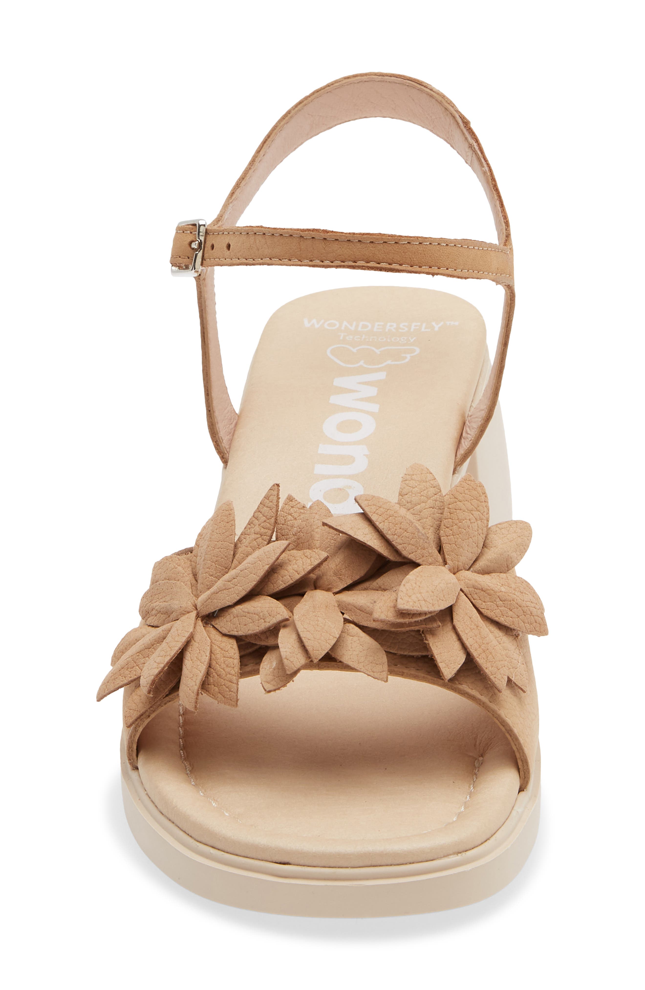 Wonders Flower Ankle Strap Slide Sandal, Alternate, color, Nubuk Sand