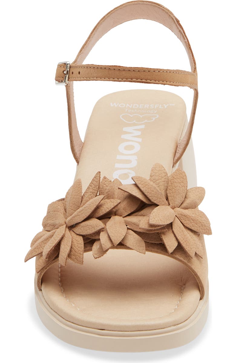 Wonders Flower Ankle Strap Slide Sandal, Alternate, color, Nubuk Sand