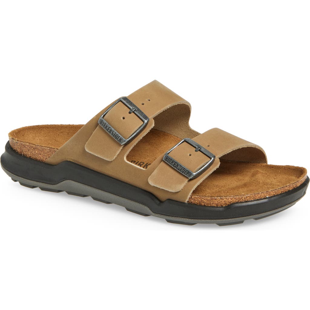 Birkenstock Arizona Lug Sole Slide Sandal In Brown