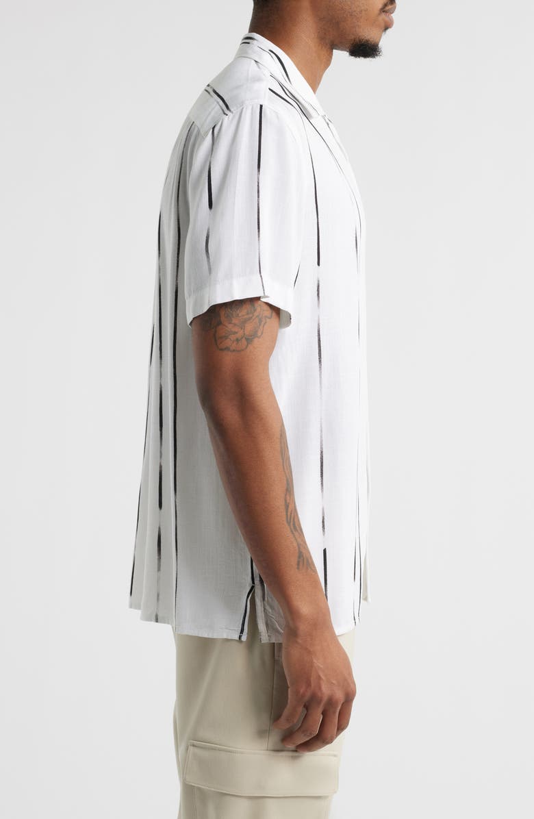 Open Edit Resort Lines Texture Camp Shirt, Alternate, color, White Sketched Lines