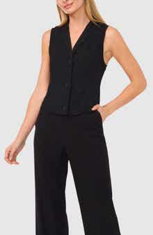 Halogen® Shawl Collar Crepe Vest