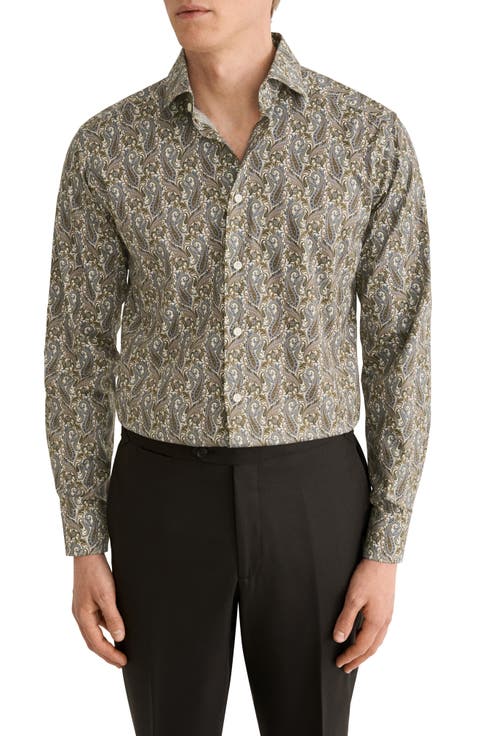 Contemporary Fit Paisley Cotton Shirt