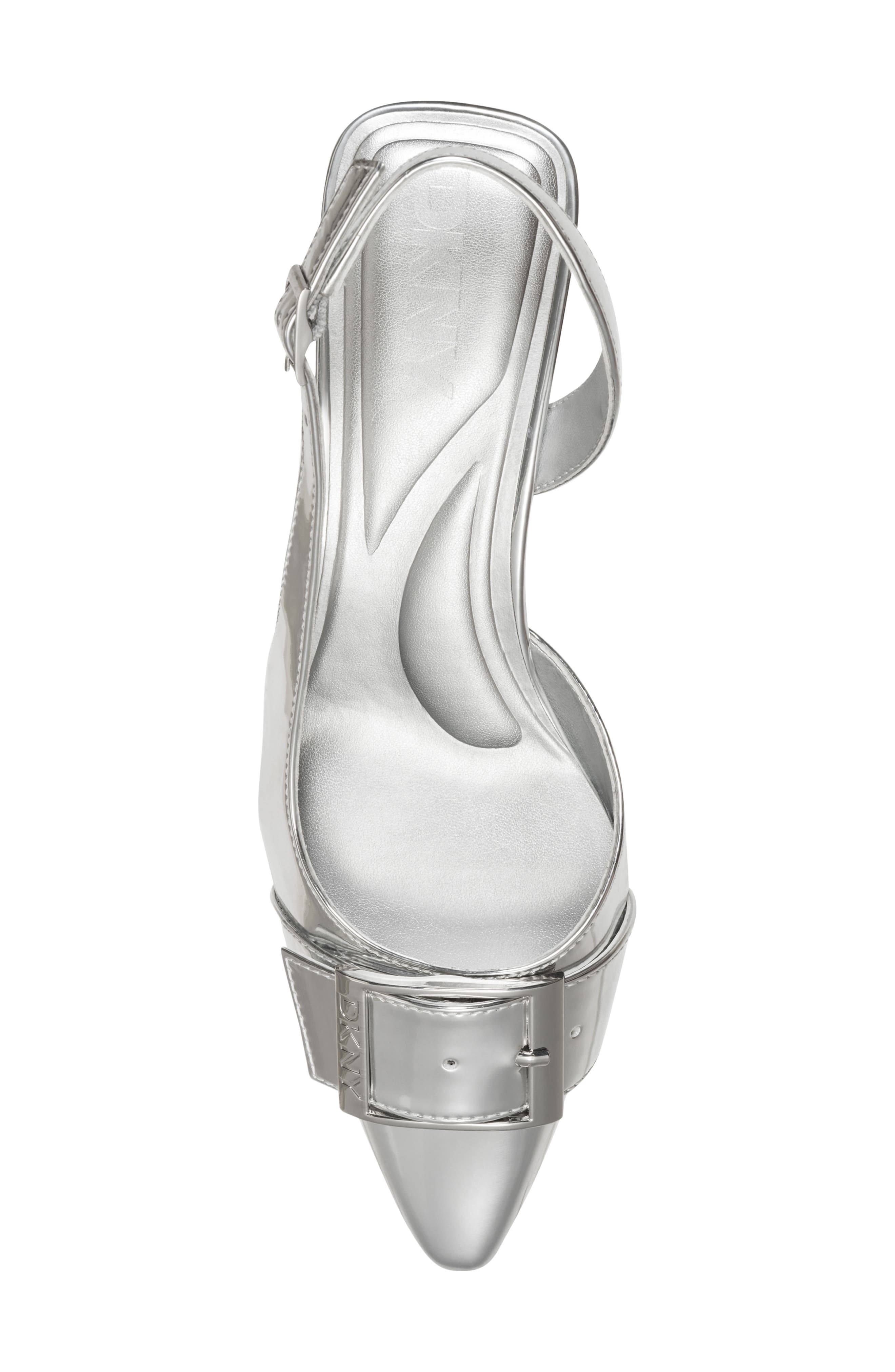 DKNY Naylor Pointed Toe Slingback Pump, Alternate, color, Silver