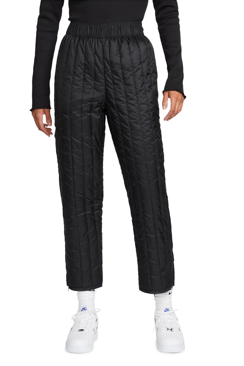 Sportswear Therma-FIT Tech Pack High Waist Crop Track Pants, Main, color, BLACK/ BLACK