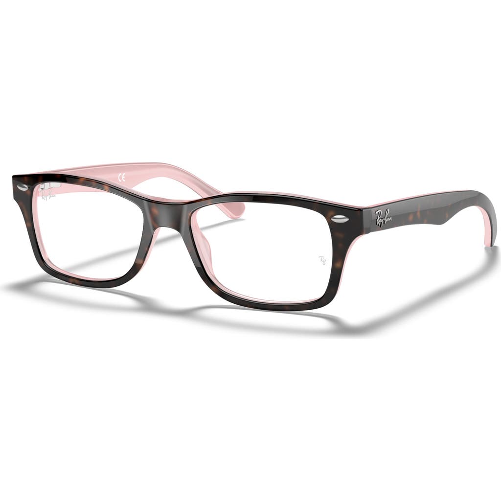 Ray Ban Ray-ban 48mm Square Optical Glasses In Brown