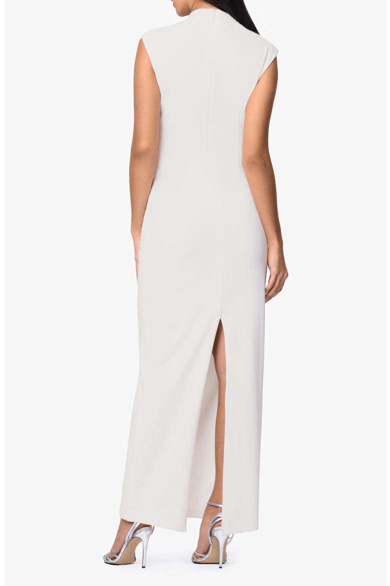Pleated Sleeveless Column Gown, Alternate, color, IVORY