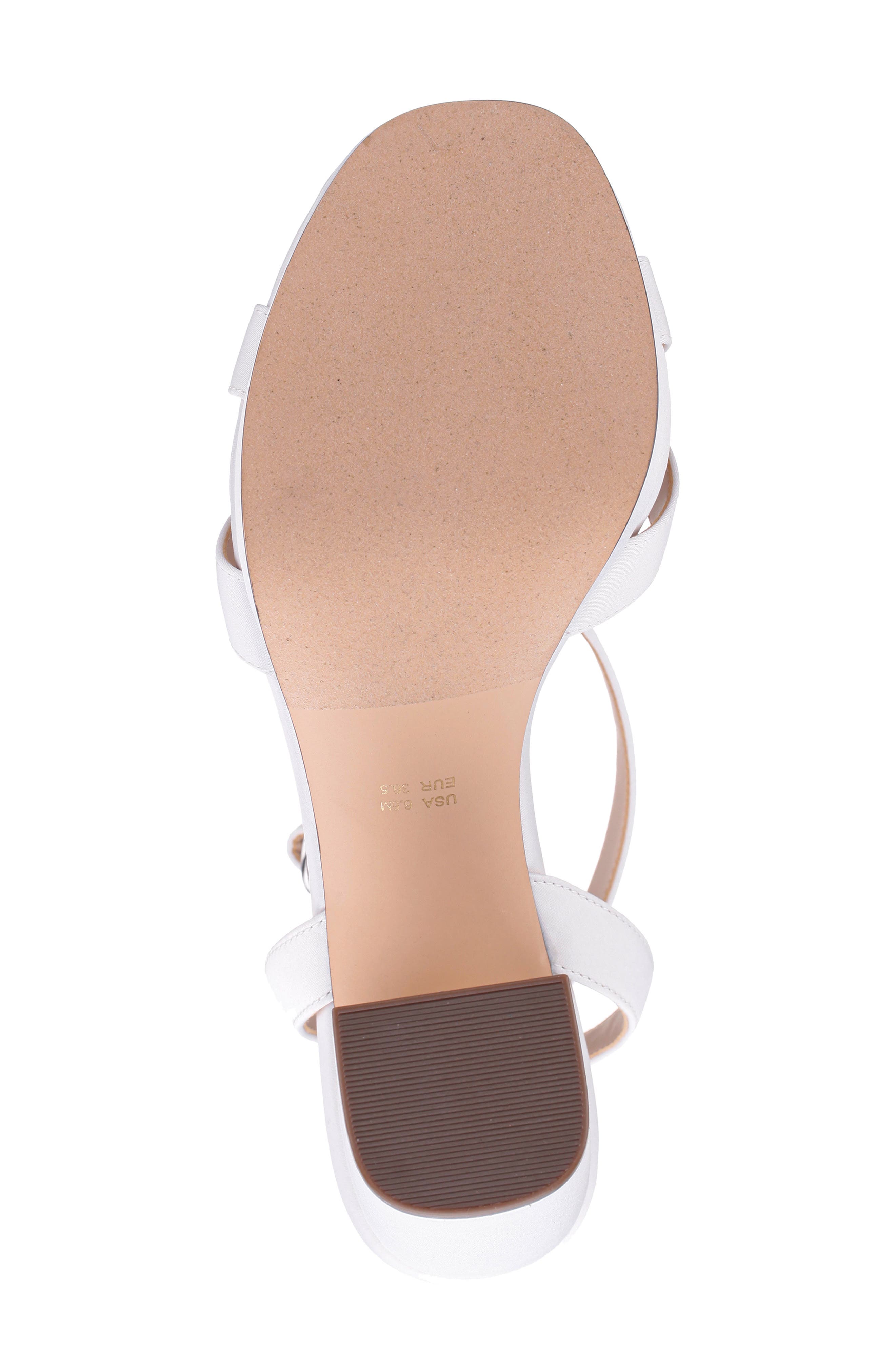 Nina Sheilia Ankle Strap Sandal, Alternate, color, Ivory Luster Satin